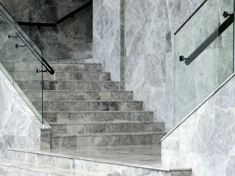 Interior staircase with skirting — Grey marble, Nicosia